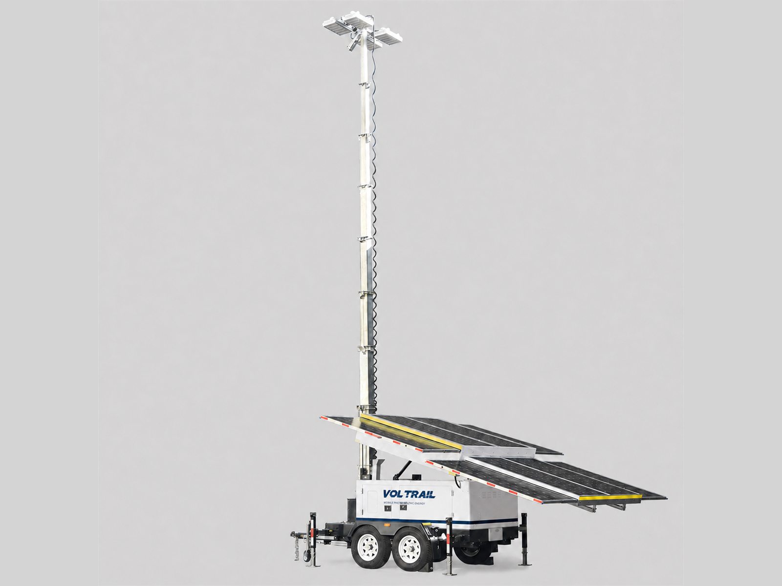 VOLTRAIL LT9, turn de lumină — Catarg la 9 m, proiectoare LED de șantier